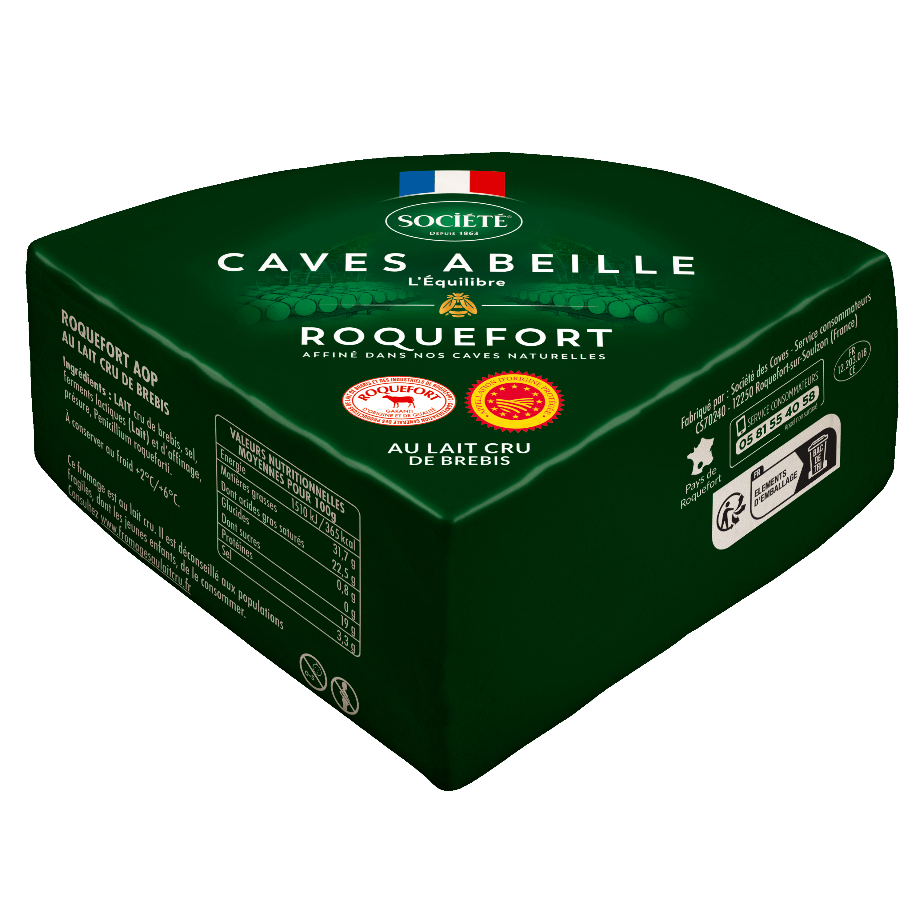 8ème (330g) Roquefort AOP Société Cave Abeille