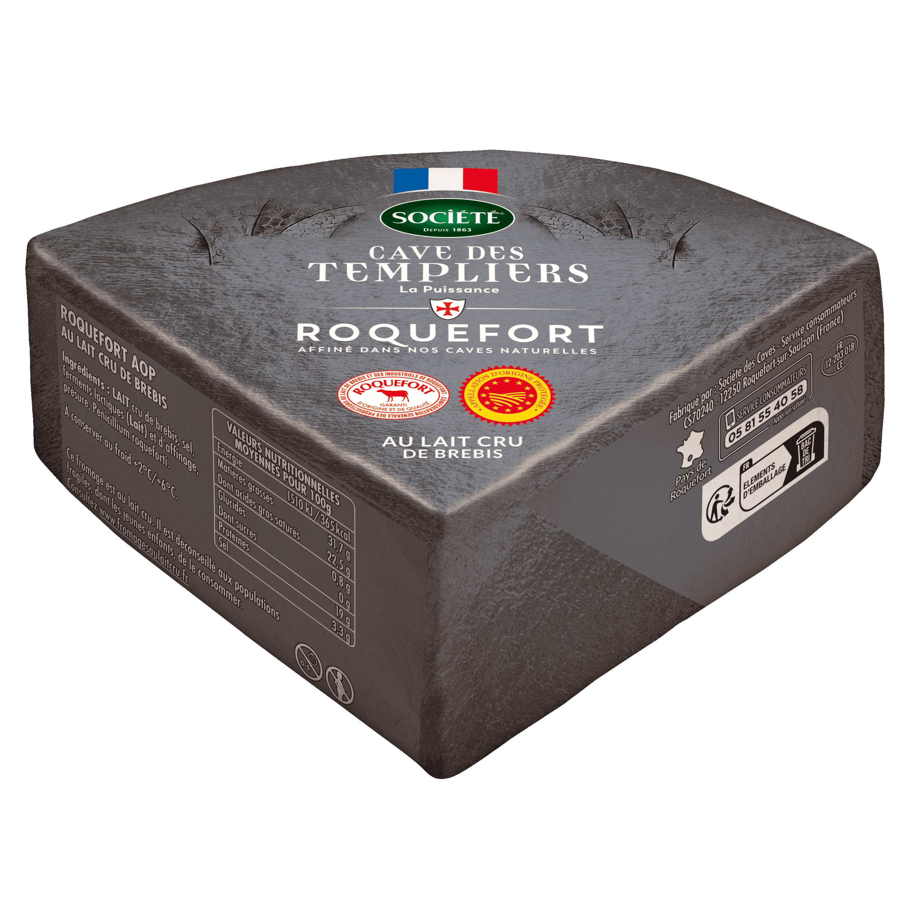 8ème (330g) Roquefort AOP Société  Cave des Templiers