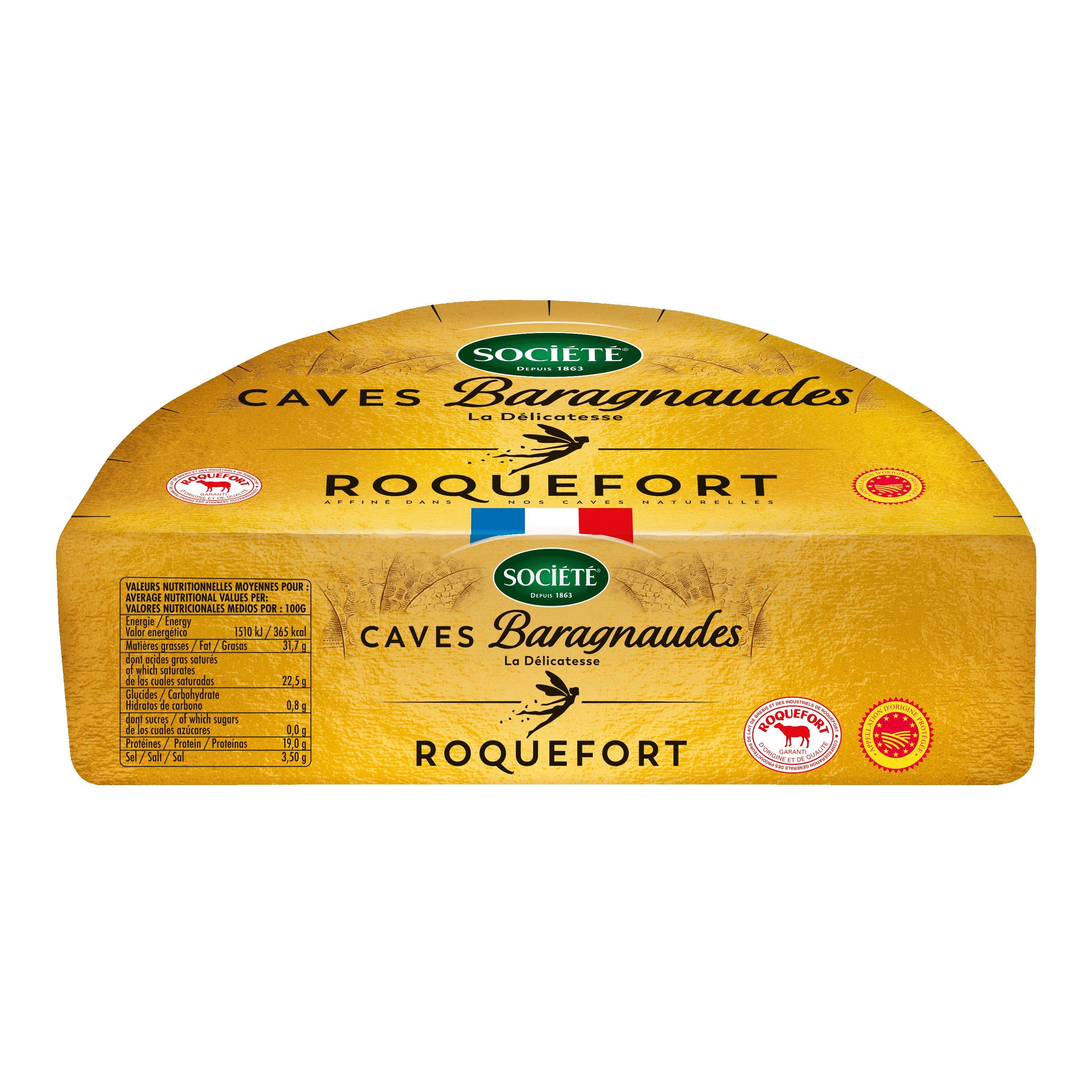 Quart de pain (650g) Roquefort AOP Société  Caves Baragnaudes
